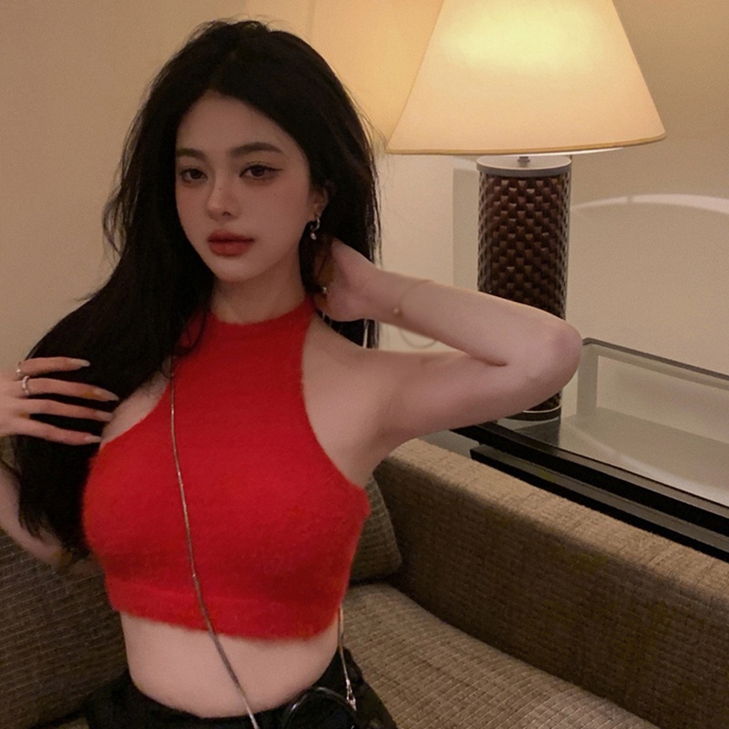 Áo Tank Top Hở Lưng Màu Sắc Đơn Giản Cho Nữ