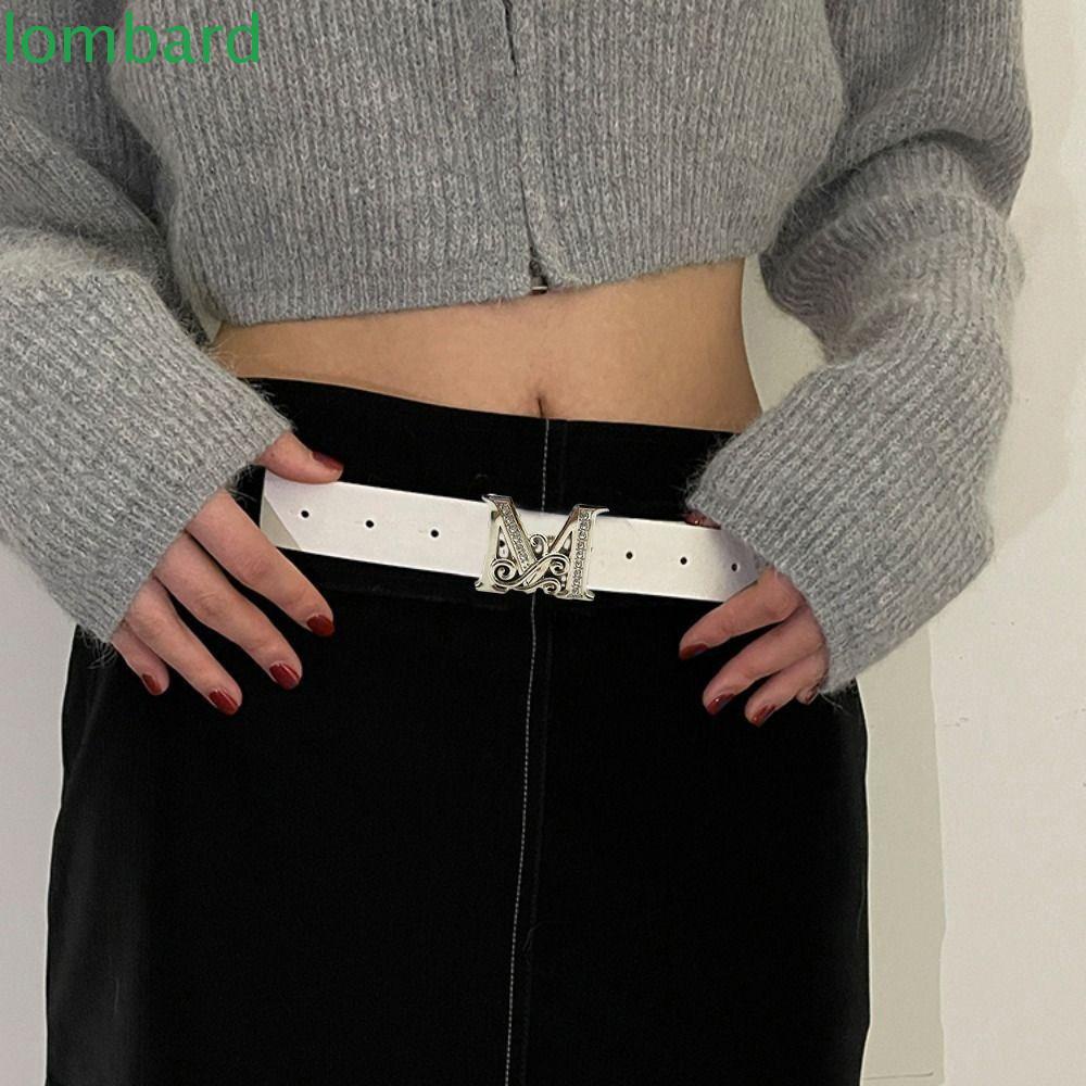 Thắt Lưng Da Khóa Kim Loại Chữ M Thời Trang Cho Nam Nữ