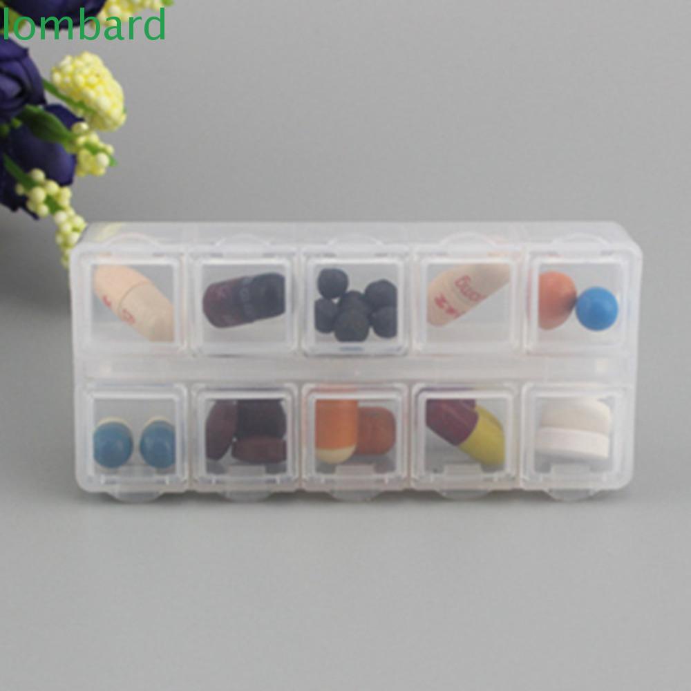 Hộp Nhựa 10 Ngăn Trong Suốt Hình Chữ Nhật Đựng Hạt Cườm Tiện Dụng