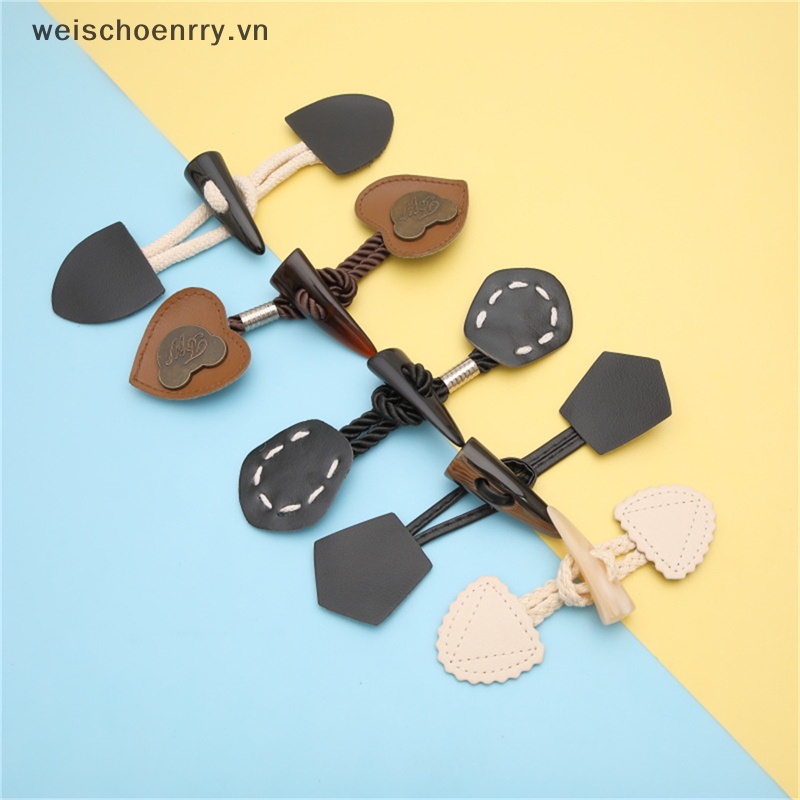 Bộ 2 Nút Gỗ Hình Chiếc Sừng Dùng May Áo Khoác DIY