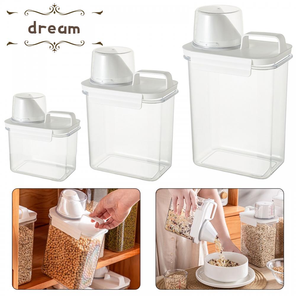 【DREAMLIFE】Simple Safe and Stylish Easy Flow Cereal Dispenser with Sealed Design and Handle
