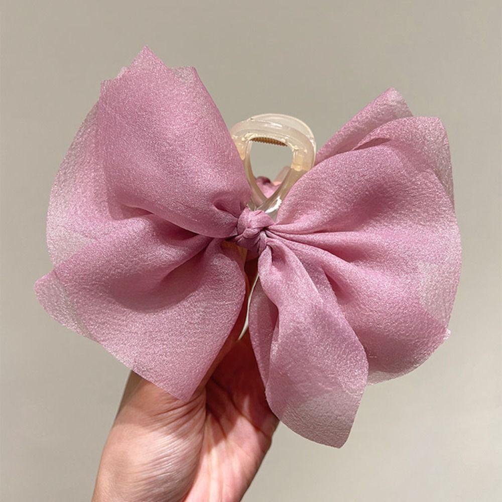 Kẹp Tóc Lưới Màu Trơn Hình Cá Mập Bằng Vải Tuyn Thời Trang Mùa Hè