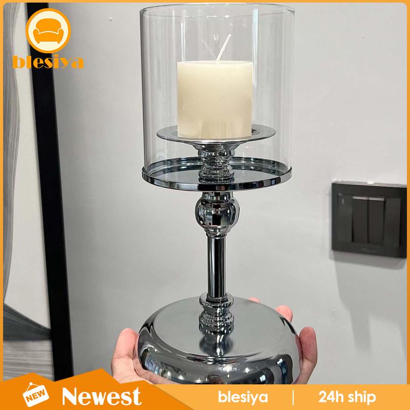 Giá Đỡ Đèn Cầy Bằng Thủy Tinh Và Đế Kim Loại Bền Hiện Đại