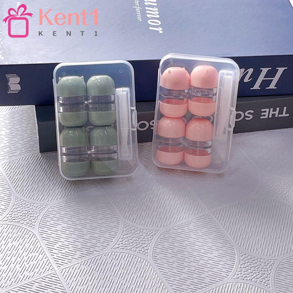 4 Cặp Hộp Đựng Kính Áp Tròng Bằng Nhựa Trong Suốt Kèm Que Dính Tiện Dụng Mang Theo Du Lịch