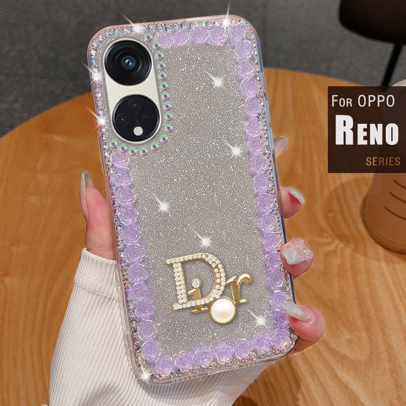 Ốp Điện Thoại Oppo Reno 10 8T 8 5G 4G 8 7 4G 5G 7 Z 8 5G 8 Pro 5G 6 Reno5 5G 4G Họa Tiết Hoa Hồng 3D Cho