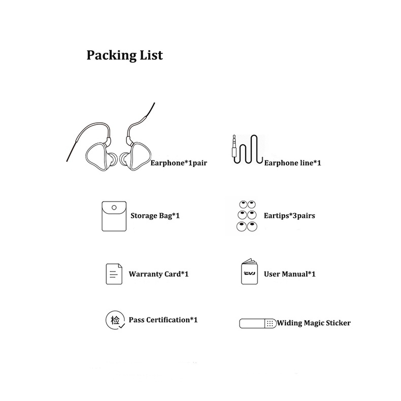 Tai Nghe Có Dây 2PIN 0.75 S 10mm Chất Lượng Cao