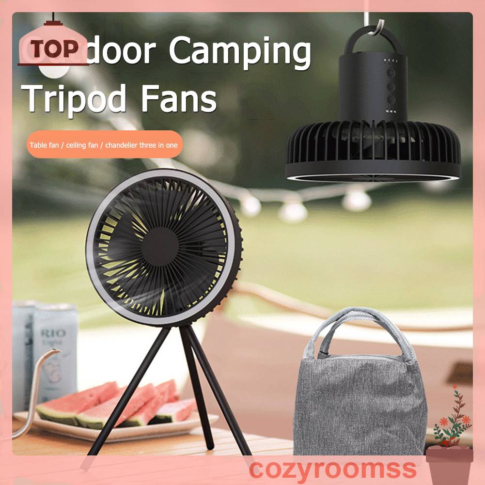 Quạt Cắm Trại 3 Tốc Độ 4000mAh / 10000mAh Có Thể Sạc Lại Bằng Cổng USB