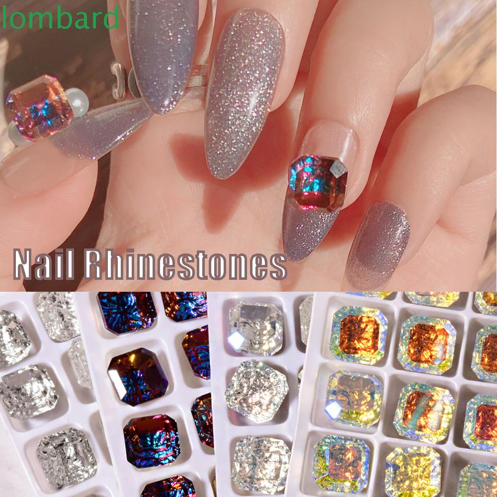 LOMBARD Đá Rhinestone DIY Giảm Đau Hoa Sen. Phụ Kiện Trang Trí Móng Tay Xinh Xắn