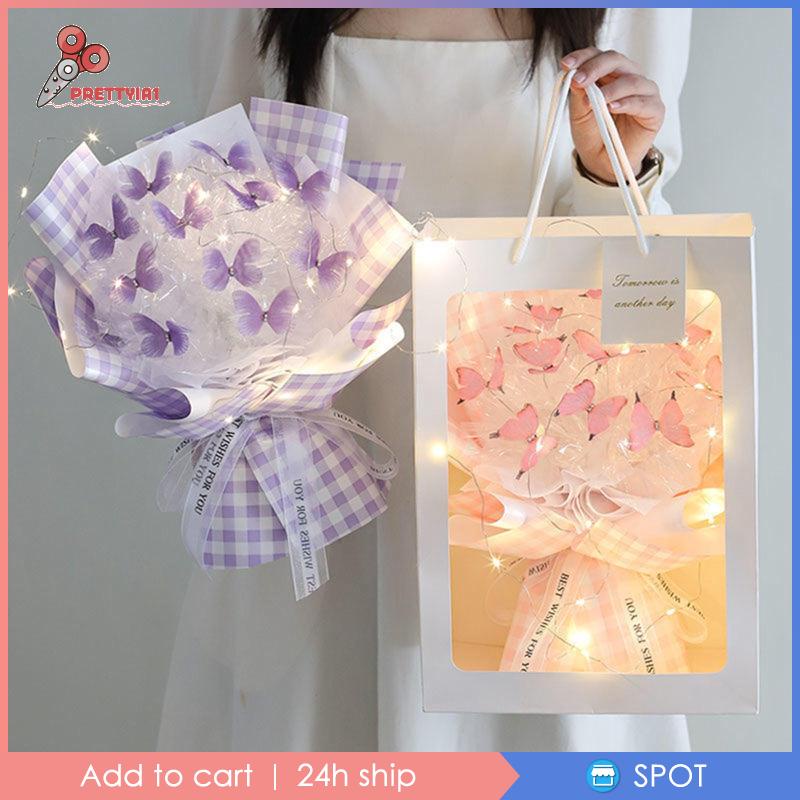 Túi Đựng Quà Họa Tiết Bươm Bướm / Hoa Xinh Xắn DIY