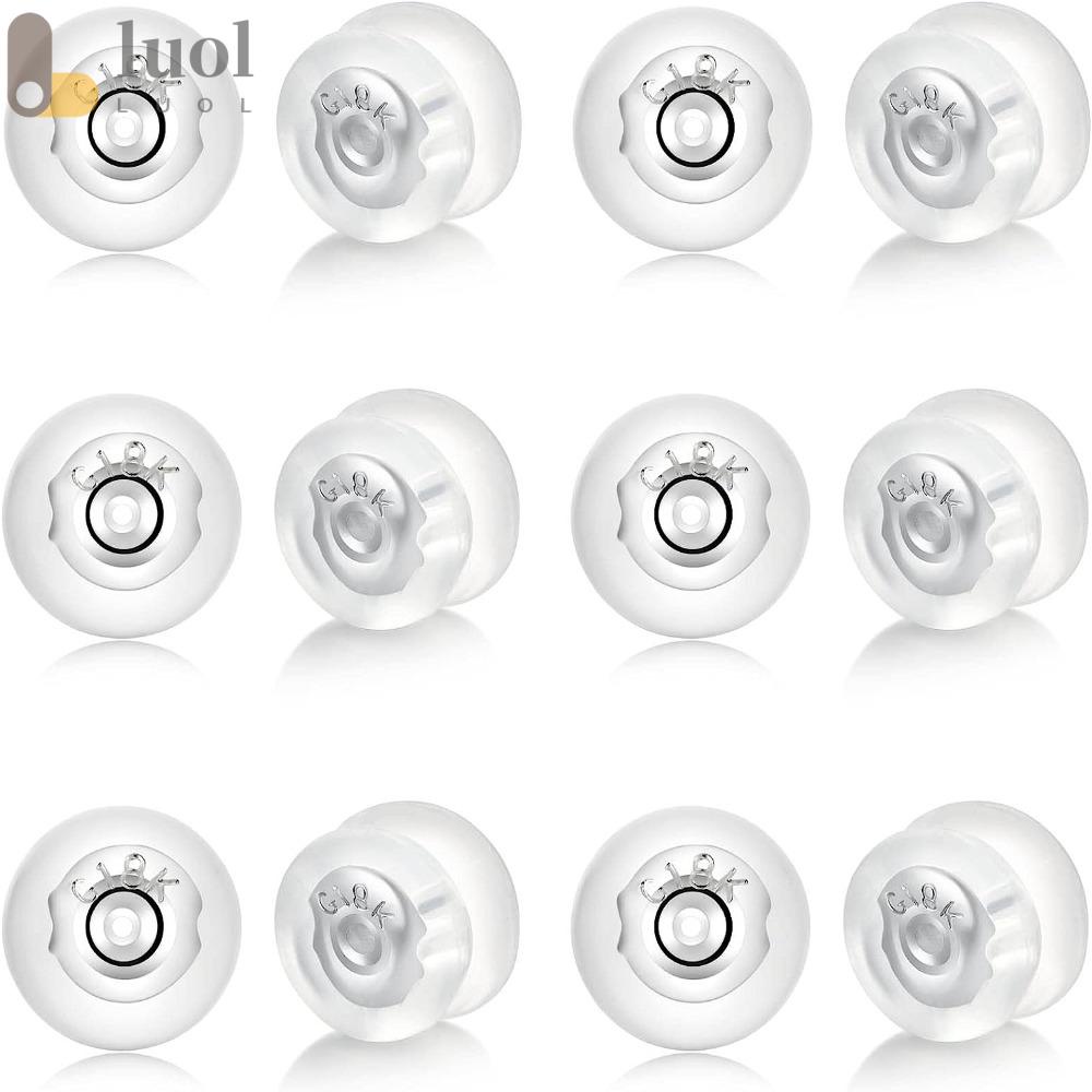 Bông Tai Silicone Bạc Khóa An Toàn Cho Nữ