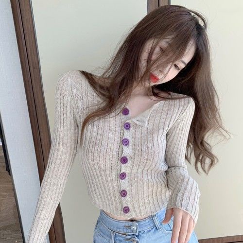 Áo Cardigan Dệt Kim Tay Dài Thời Trang Xuân Thu Dành Cho Nữ