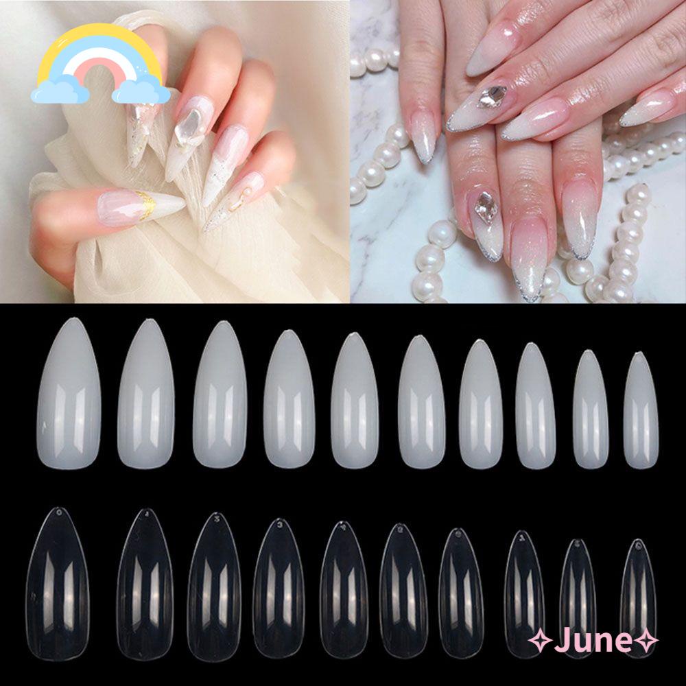 JUNE Set 100 Móng Tay Giả Bằng Acrylic Cao Cấp
