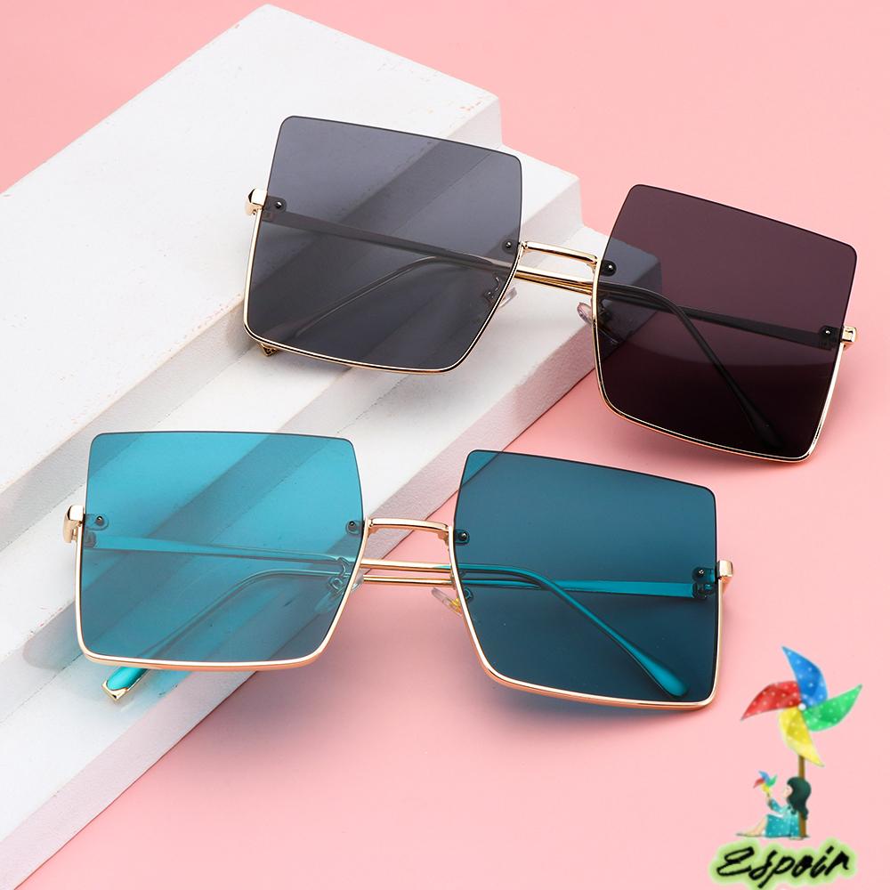 ESPO Kính Mát Nửa Gọng Kim Loại Phong Cách Retro