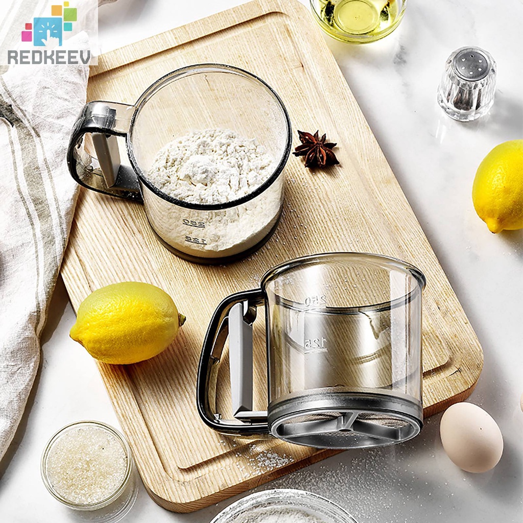 Dụng Cụ Rây Bột Làm Bánh Hai Lớp Cầm Tay Tiện Lợi Dành Cho Nhà Bếp