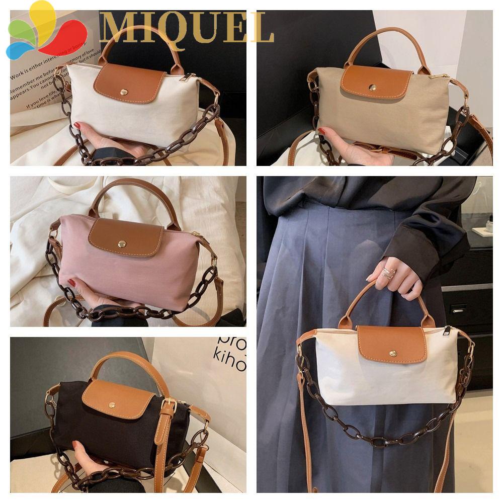 Túi Đeo Chéo Da PU Nylon Sức Chứa Lớn Kèm Dây Đeo Sợi Xích Thời Trang Cho Nữ