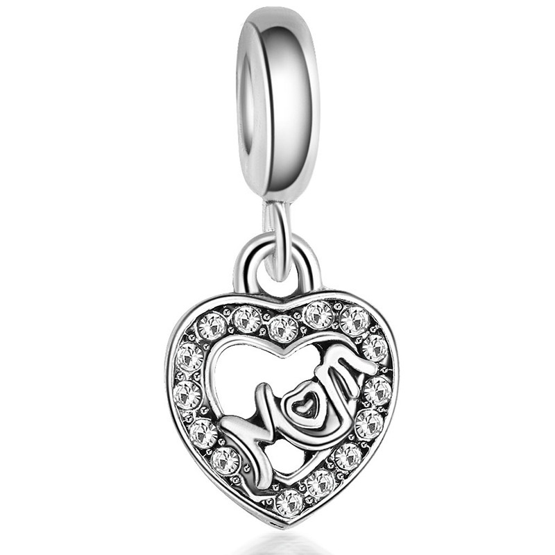 Hạt Charm Hình Trái Tim Pha Lê Thời Trang Dành Cho Nữ
