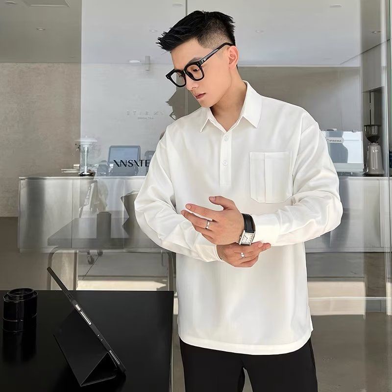 Áo Sơ Mi Nam Dài Tay Dáng Rộng Phong Cách Doanh Nhân Cá Tính