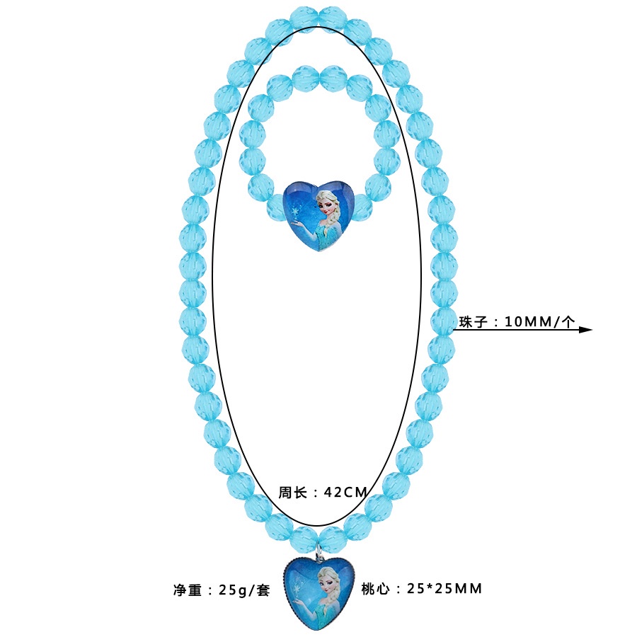 Set Vòng cổ + Vòng Tay + Nhẫn + Mặt Hình Công Chúa Elsa Phim Hoạ