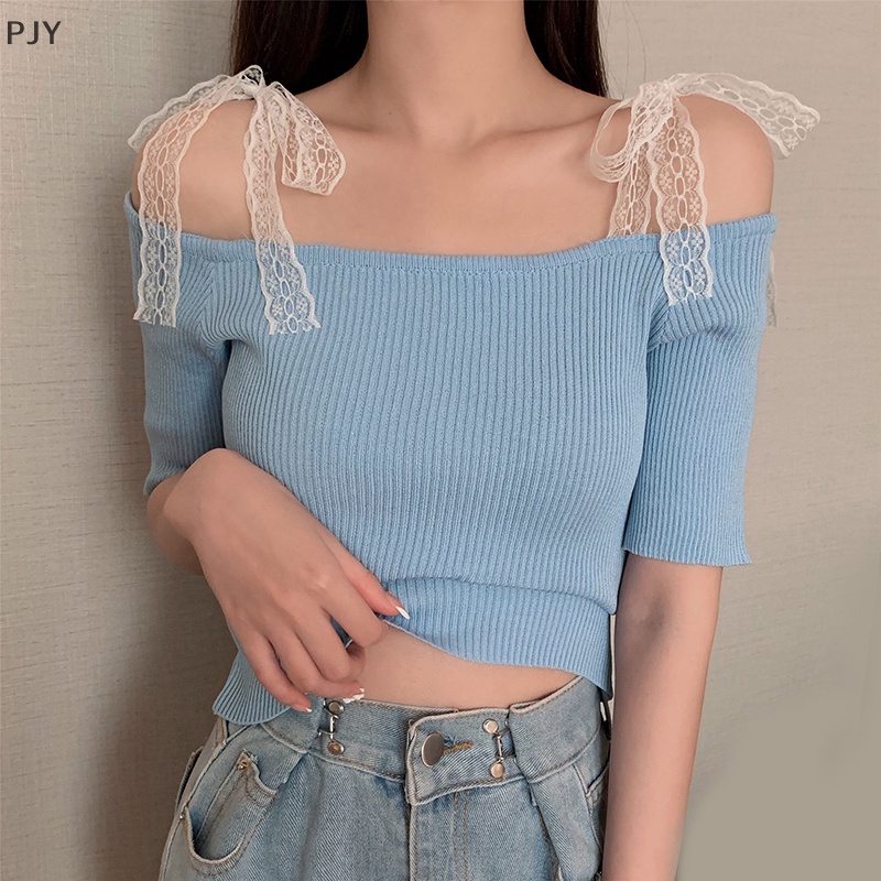 Áo Ren Hở Lưng PJY Y2k Thời Trang Quyến Rũ Cho Nữ