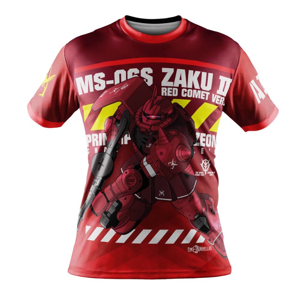 Gundam zaku áo thun thăng hoa đầy đủ jersy