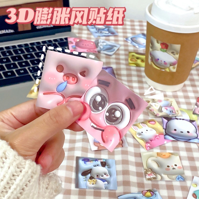 Miếng Dán 3D Hình Chú Chó Pochacco Dễ Thương Chống Thấm Nước Trang Trí Kế Hoạch