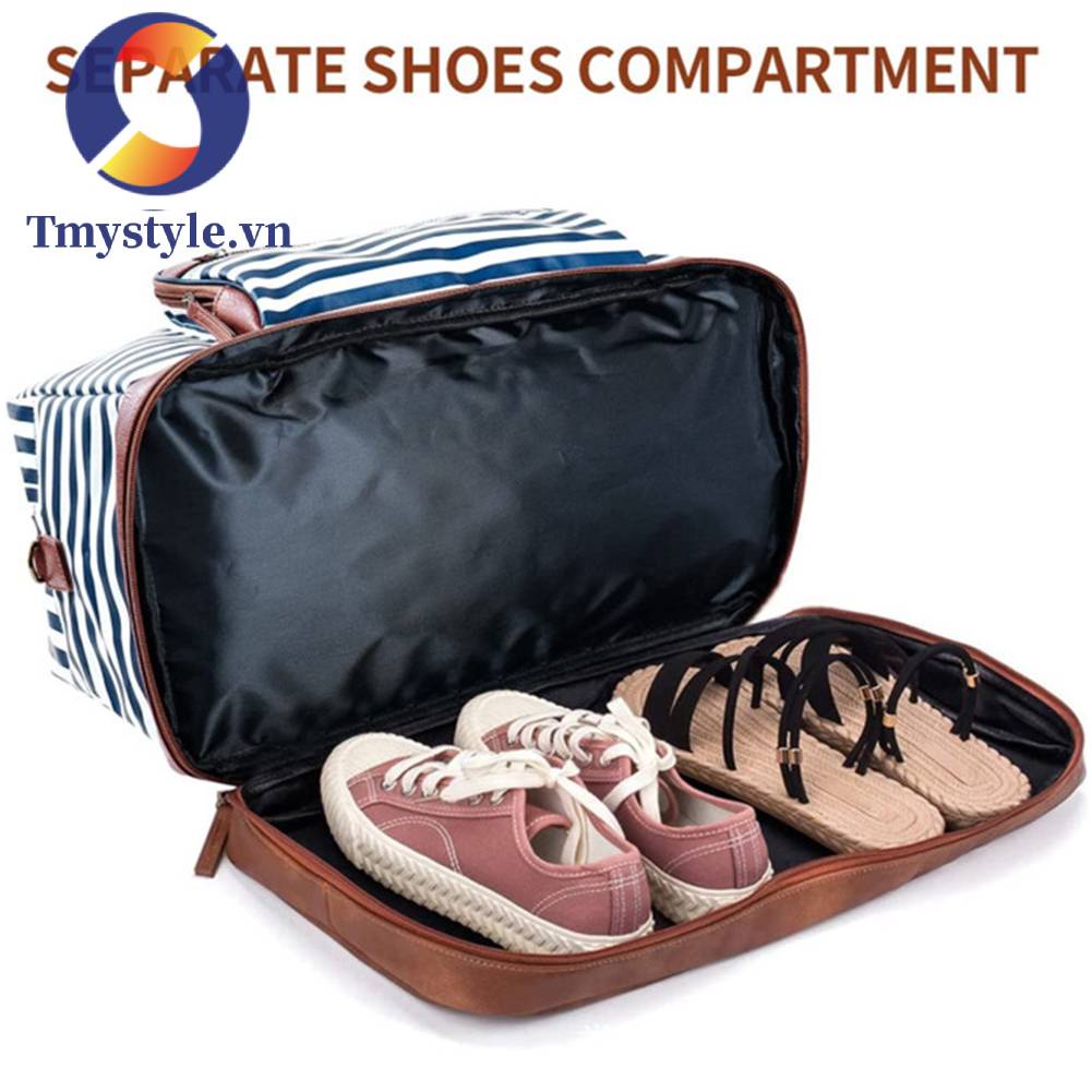 Túi Xách Canvas Cỡ Lớn Có Ngăn Đựng Đồ Khô / Ướt Tiện Dụng Cho Nam Và Nữ