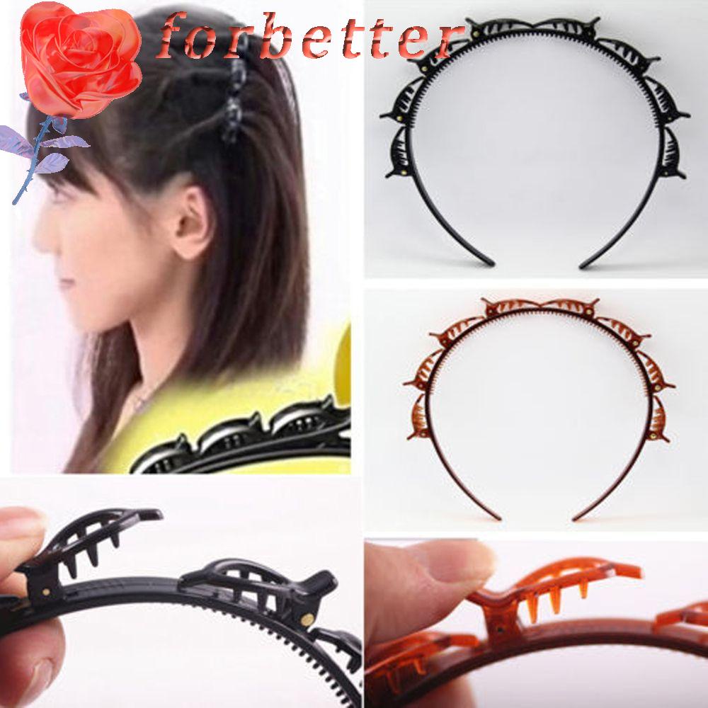 FORBETTER Kẹp Tóc Hình Răng Lược Bện Phong Cách Gothic