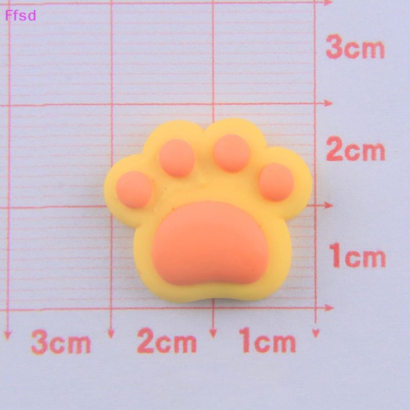 {Ffsd} Set 10 Phụ Kiện Trang Trí Điện Thoại / Sổ Tay Hình Dấu Chân Gấu Nhiều Màu Sắc DIY