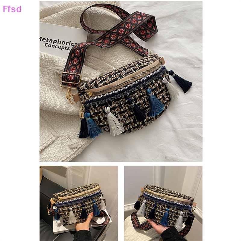 {Ffsd} Túi Đeo Chéo Vai / Đeo Hông Bằng Da Dệt Phối Tua Rua Cổ Điển Bán Chạy Dành Cho Bạn