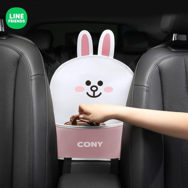 Line Friends Túi Đựng Đồ Dùng Treo Lưng Ghế Xe Hơi Tiện Dụng