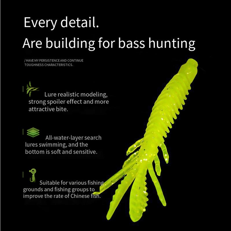 Mồi Câu Cá Giả Hình Con Tôm Mềm 6.5cm 7.5cm 1.8g 2.2g