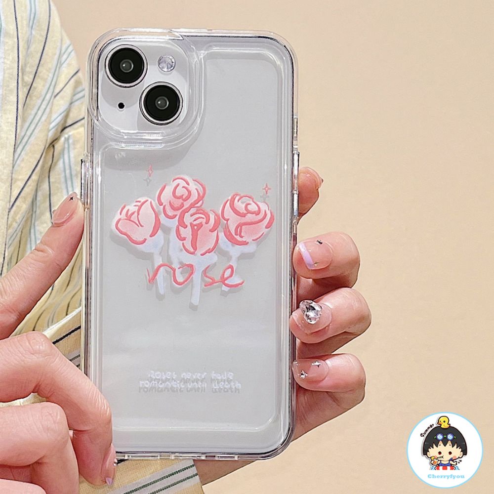 Ốp Điện Thoại TPU Mềm Chống Rơi Chống Dấu Vân Tay Họa Tiết Hoa Hồng Graffiti Cho IPhone 14 13 12 11 Pro Max X XR 8 7 Plus