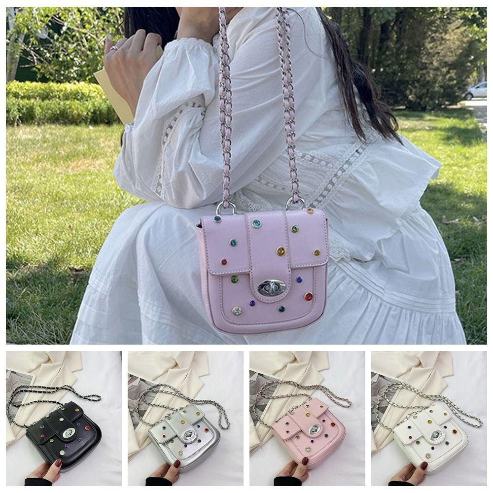 26EDIE Túi Đeo Vai / Đeo Dưới Cánh Tay Dáng Vuông Nhỏ Nhiều Màu Sắc Dễ Phối Đồ Thời Trang Cho Nữ