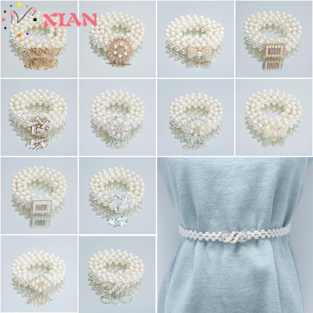 XIANTIN Thắt Lưng Đính Hạt Ngọc Trai Lấp Lánh Thời Trang Mùa Hè Cho Nữ