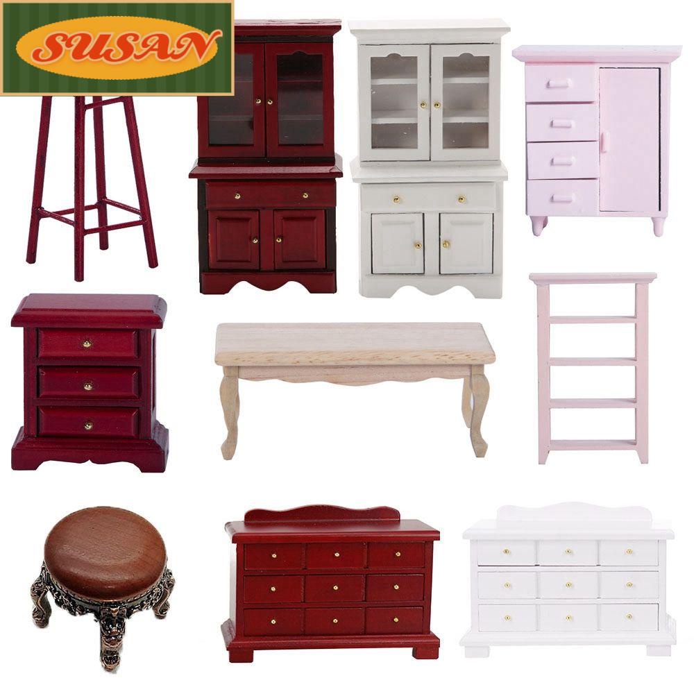 SUSANS Bàn Gỗ Mini 24 Kiểu Tỉ Lệ 1 / 12 Trang Trí Nhà Búp Bê