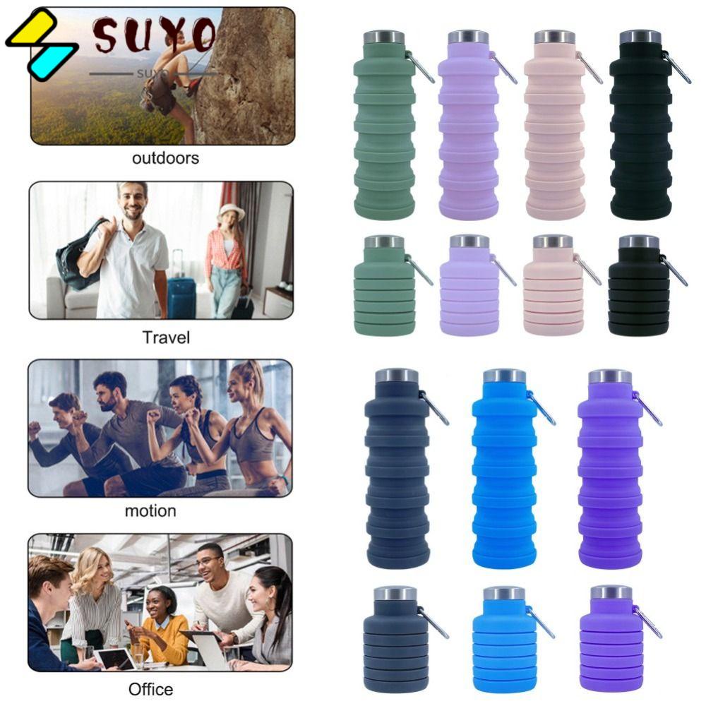 SUYO Bình Nước Thể Thao 500ml Siêu Nhẹ Có Thể Gấp Gọn Tiện Dụng