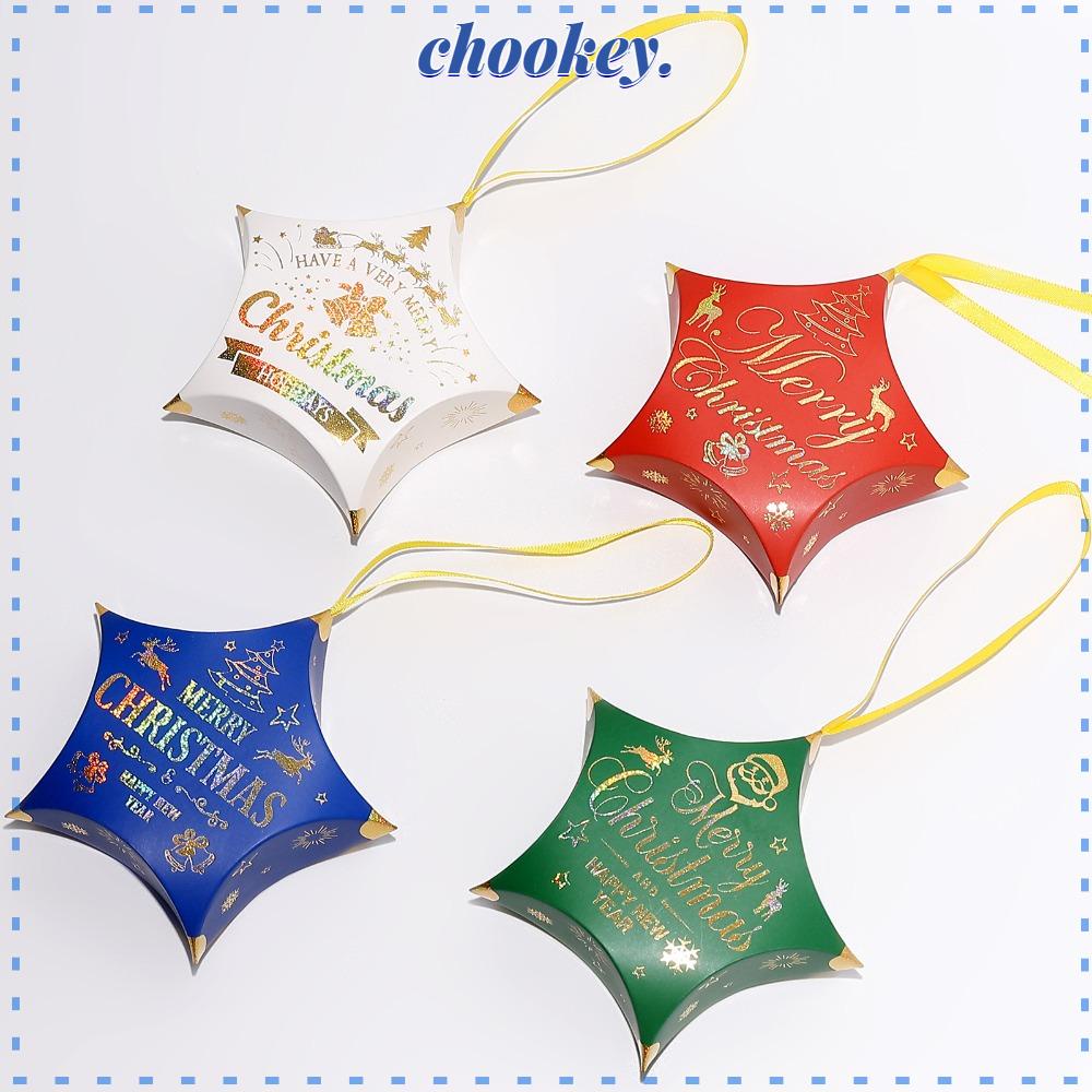 CHOOKEY 10 Hộp Đựng Kẹo Hình Ngôi Sao Dùng Trang Trí Giáng Sinh