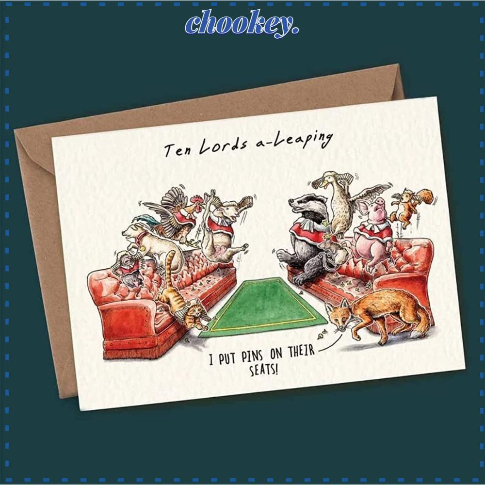 CHOOKEY Bộ 12 Thẻ Bài Trò Chơi Quirky Ngày Giáng Sinh Vui Nhộn