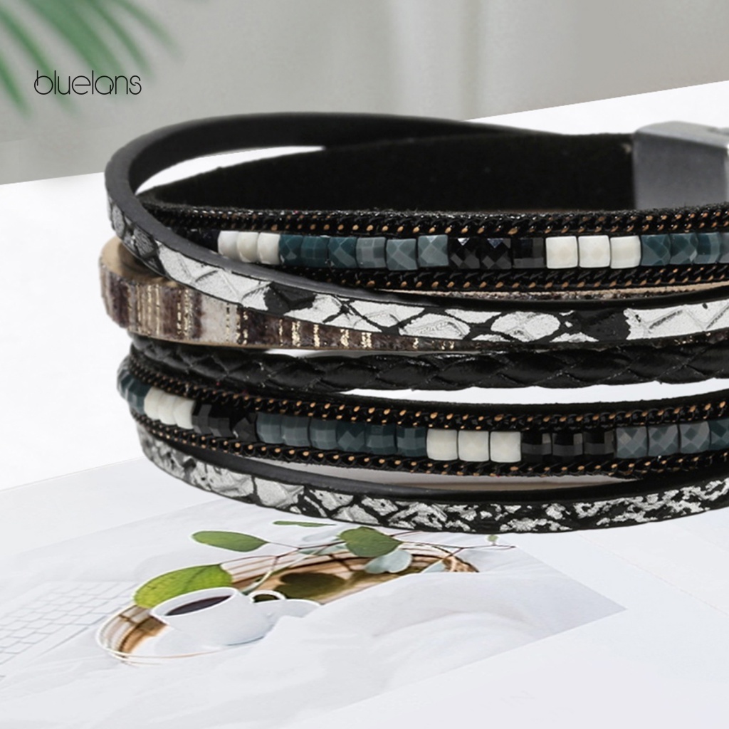 Vòng Tay Da Nhiều Sợi Phong Cách Bohomian Cho Nữ