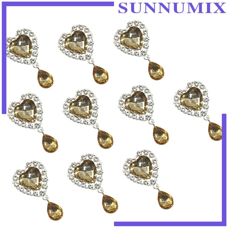 Bộ 10 Nút Áo Hình Trái Tim Đính Đá Lấp Lánh