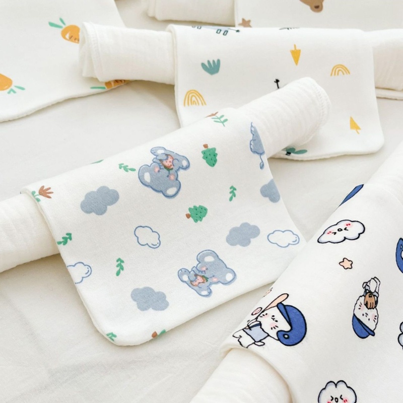 Khăn Cotton 4 Lớp Mềm Mại Thấm Hút Mồ Hôi Cho Bé Sơ Sinh