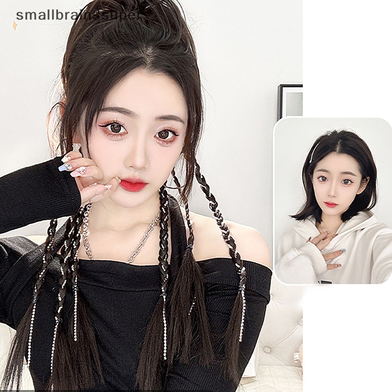 Smallbrainssuper Y2K Tóc Giả Thắt Bím Thời Trang Cá Tính Không Để Lại Dấu Vết Dành Cho Nữ SBS
