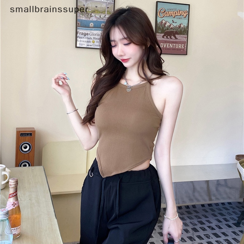 Áo Hai Dây Mùa Hè Màu Trơn Có Đệm Ngực Gợi Cảm Cho Nữ SBS