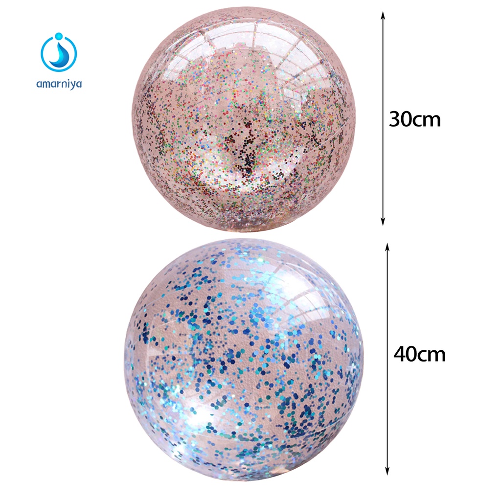 Bóng Bơm Hơi Dày Dặn Bằng PVC Trong Suốt Lấp Lánh Nhiều Màu Độc Đáo Trang Trí Bể Bơi / Bãi Biển