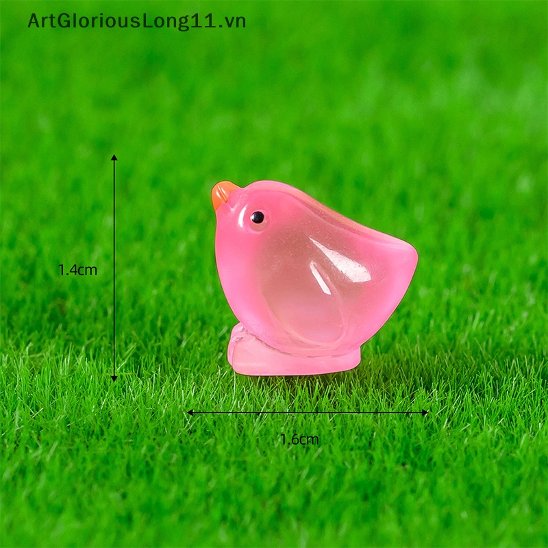 Set 1 / 5 Chú Gà Con Mini Bằng Nhựa Resin Màu Vàng Dạ Quang Trang Trí Bảng Điều Khiển Xe Hơi DIY