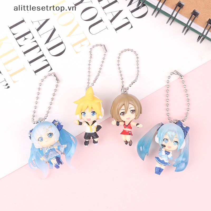 Alittlesetrtop 1pc 4cm hatsune miku keychain keyring quà tặng kawaii cho bé gái hình anime dễ thương.