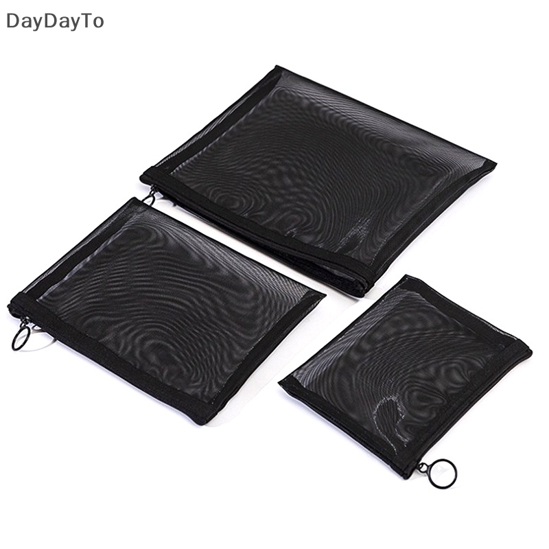1 Túi Lưới Đựng Mỹ Phẩm / Đồ Trang Điểm Trong Suốt Chấm Bi Có Khóa Kéo Tiện Dụng Cho Nữ