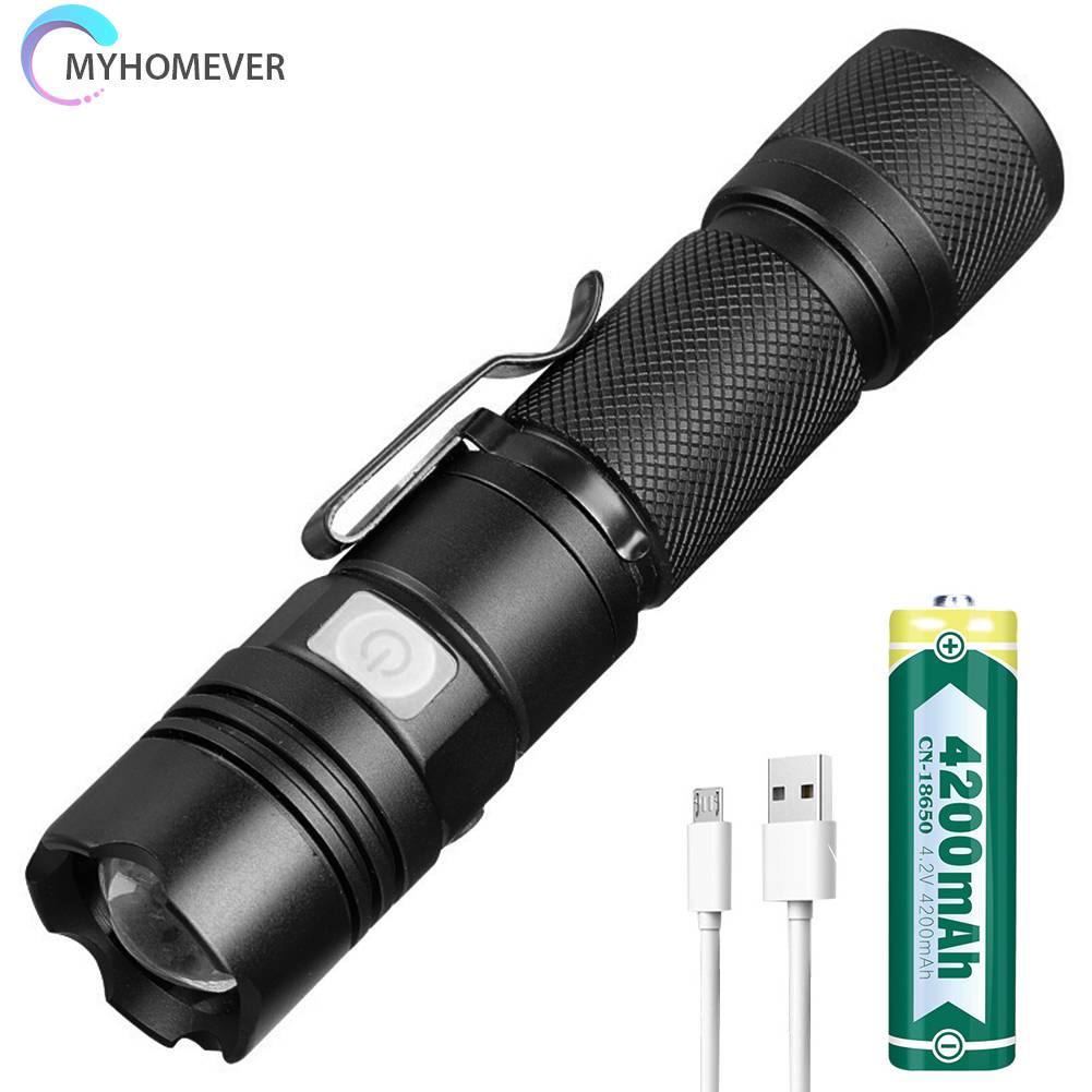 Đèn Pin LED XHP50 800LM 5 Chế Độ 1200mAh Sạc USB Tiện Dụng