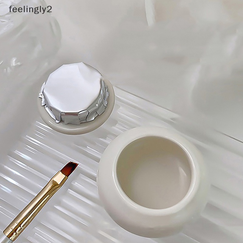 Cốc Sứ Rửa Móng Tay Có Giá Đỡ Có Nắp Đậy Tiện Dụng