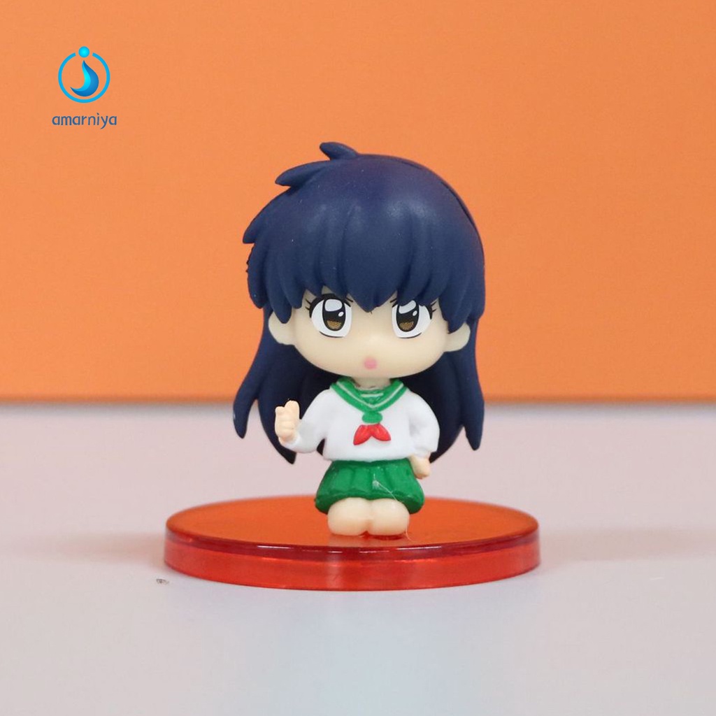 Bộ 4 Đồ trang trí Nhân Vật Anime Inuyasha Bằng PVC Dễ Thương Trang Trí Xe Hơi